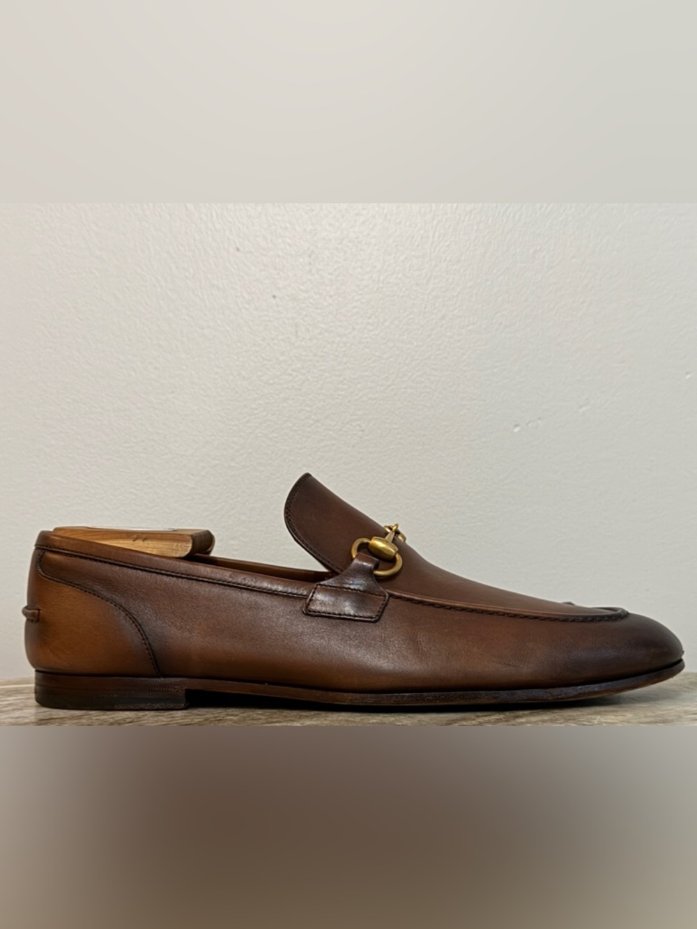 GUCCI JORDAAN Horsebit Leather Loafer Brown Ombre 9.5 / 10 US $1100 1953 - Picture 3 of 13
